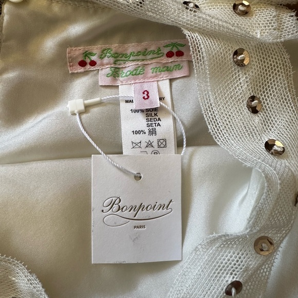 NWT - New Sweet Off-White Silk Bonpoint Sequins Embellished Dress - Picture 6 of 8